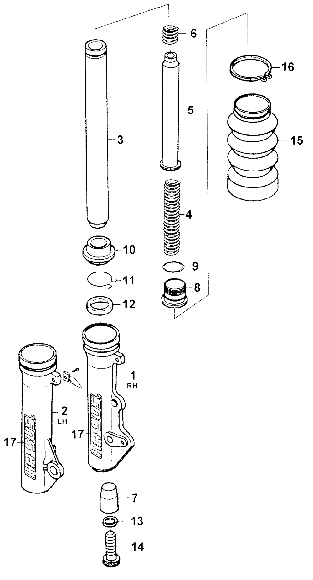 Gabel Einzelteile