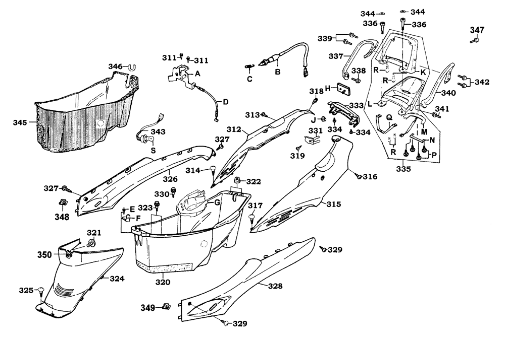 Verkleidung hinten - Helmfach