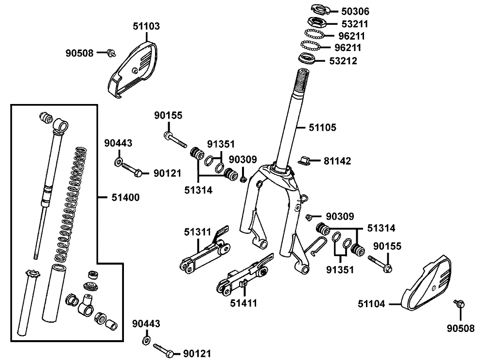 Gabeljoch, Lenkkopflager 
