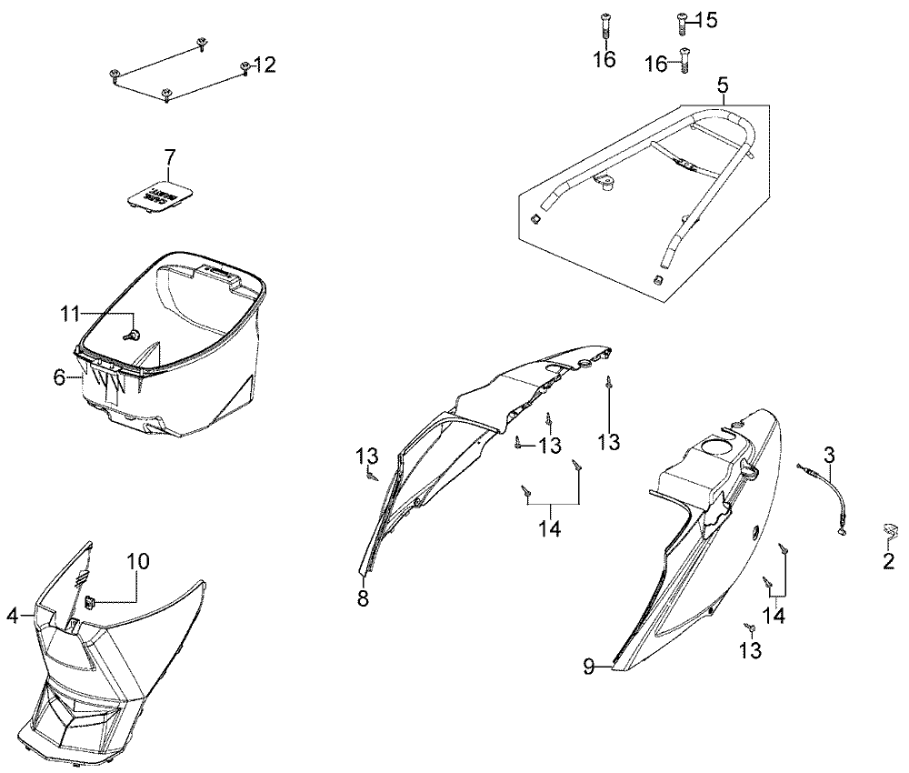 Verkleidungen hinten & Helmbox