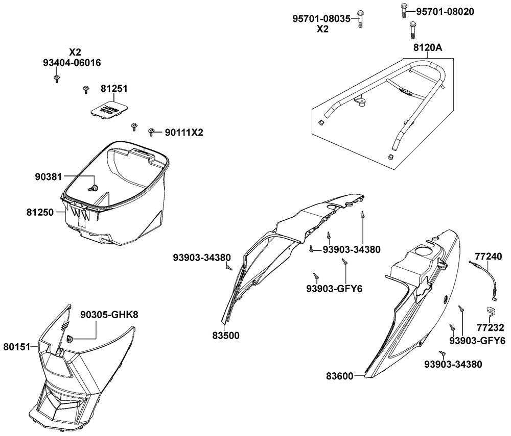 Verkleidungen hinten & Helmbox