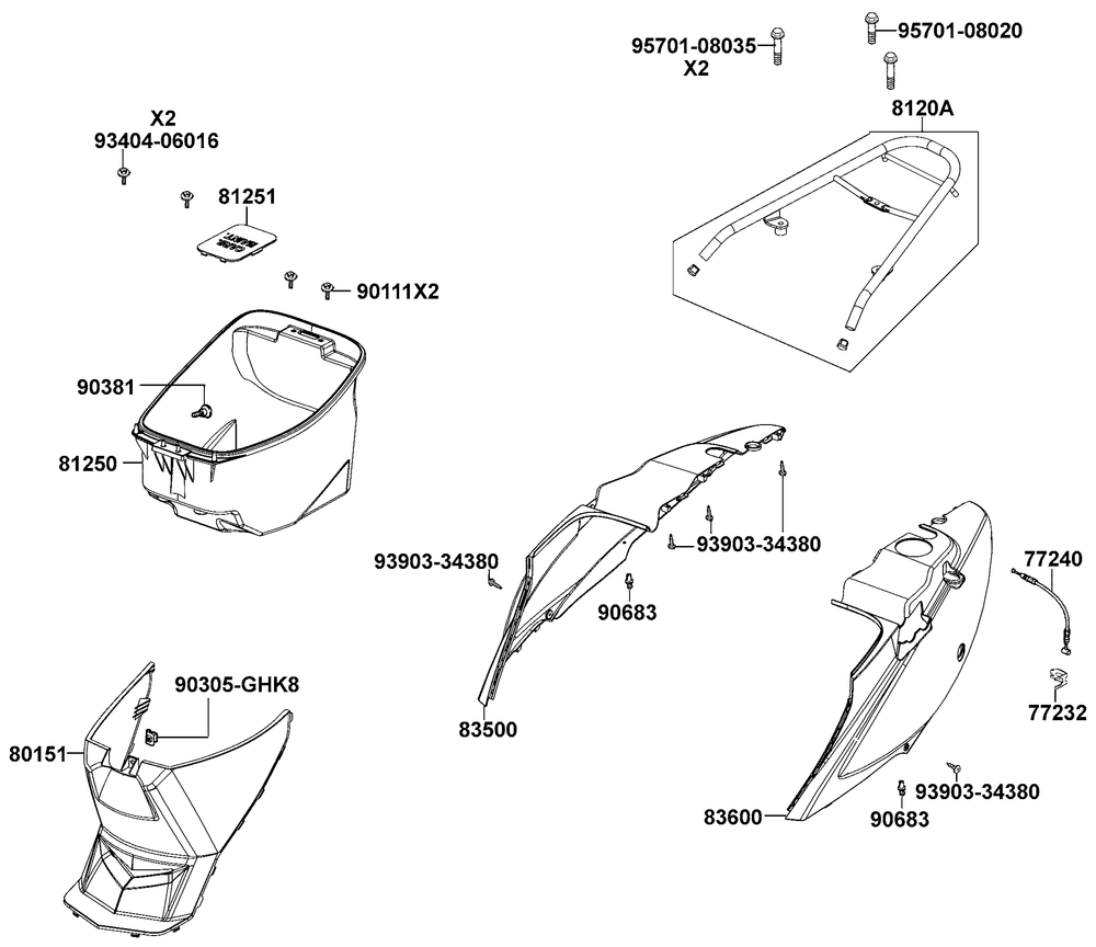 Verkleidungen hinten & Helmbox