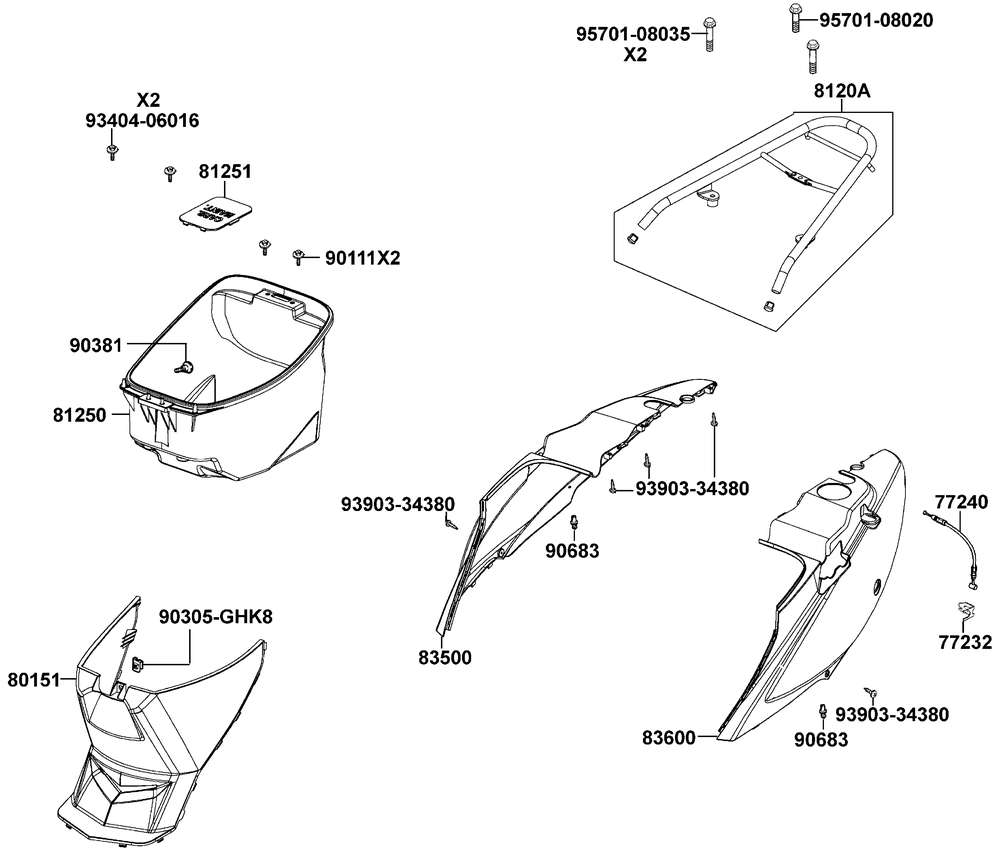 Verkleidungen hinten & Helmbox