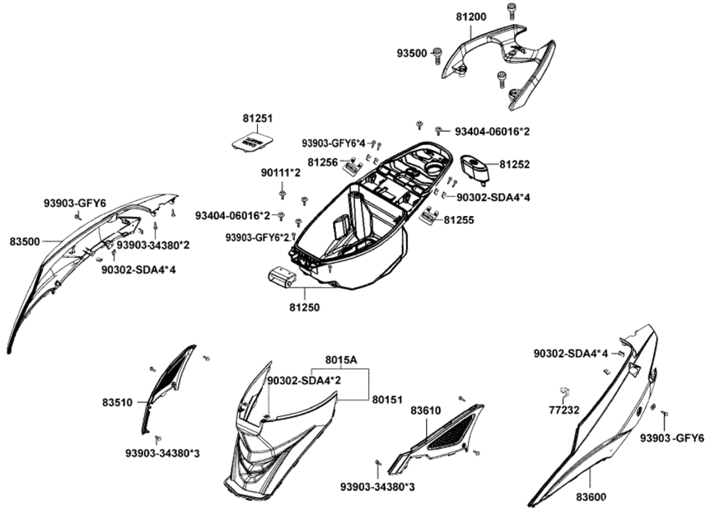 Verkleidungen hinten & Helmbox