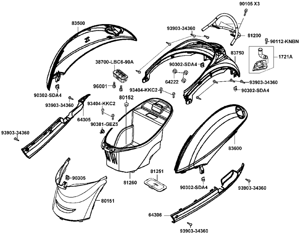 Verkleidungen hinten & Helmbox