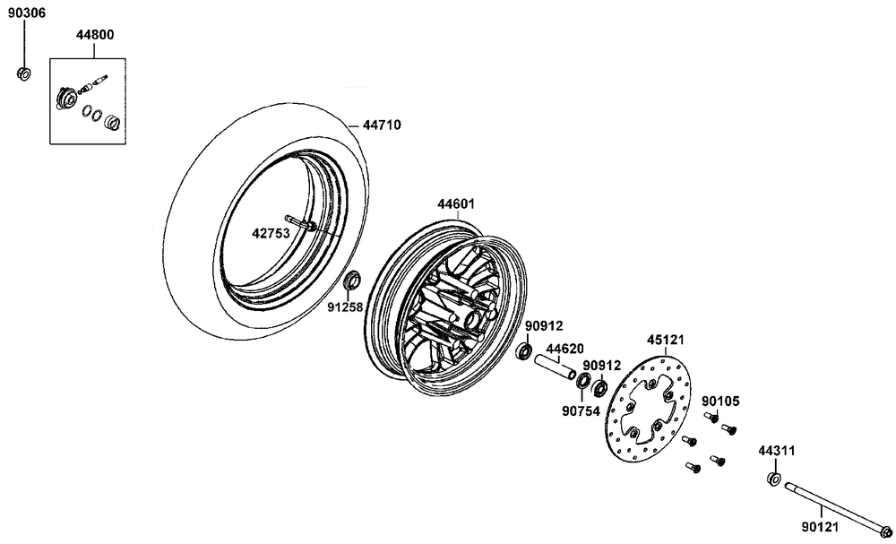 Vorderrad mit Bremse