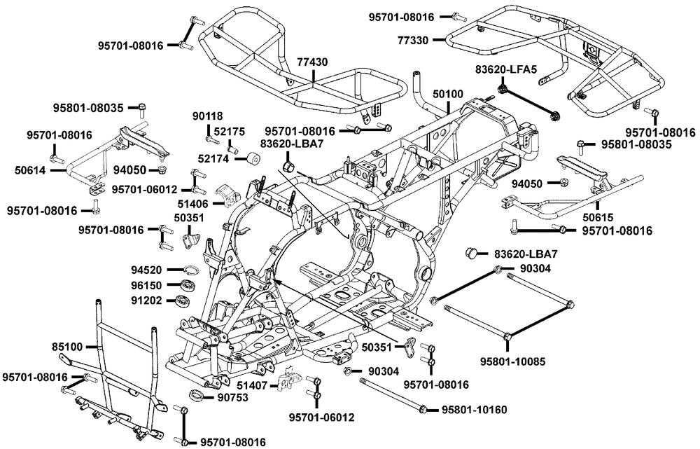 Rahmen Chassis, Rahmenteile & Gepäckträger