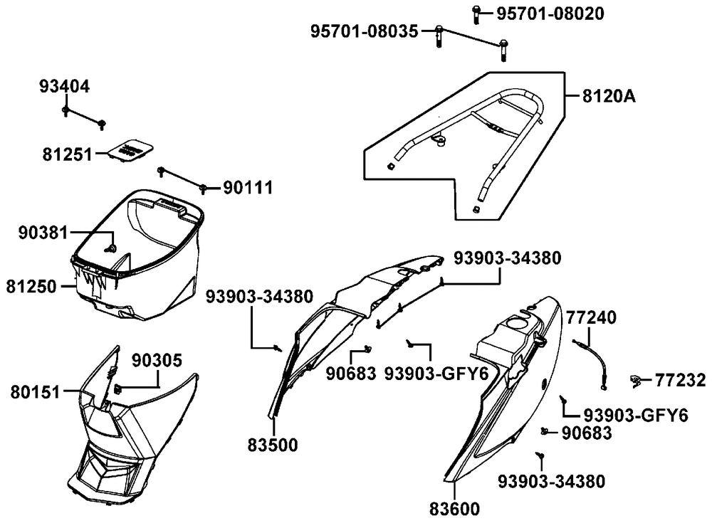 Verkleidungen hinten & Helmbox