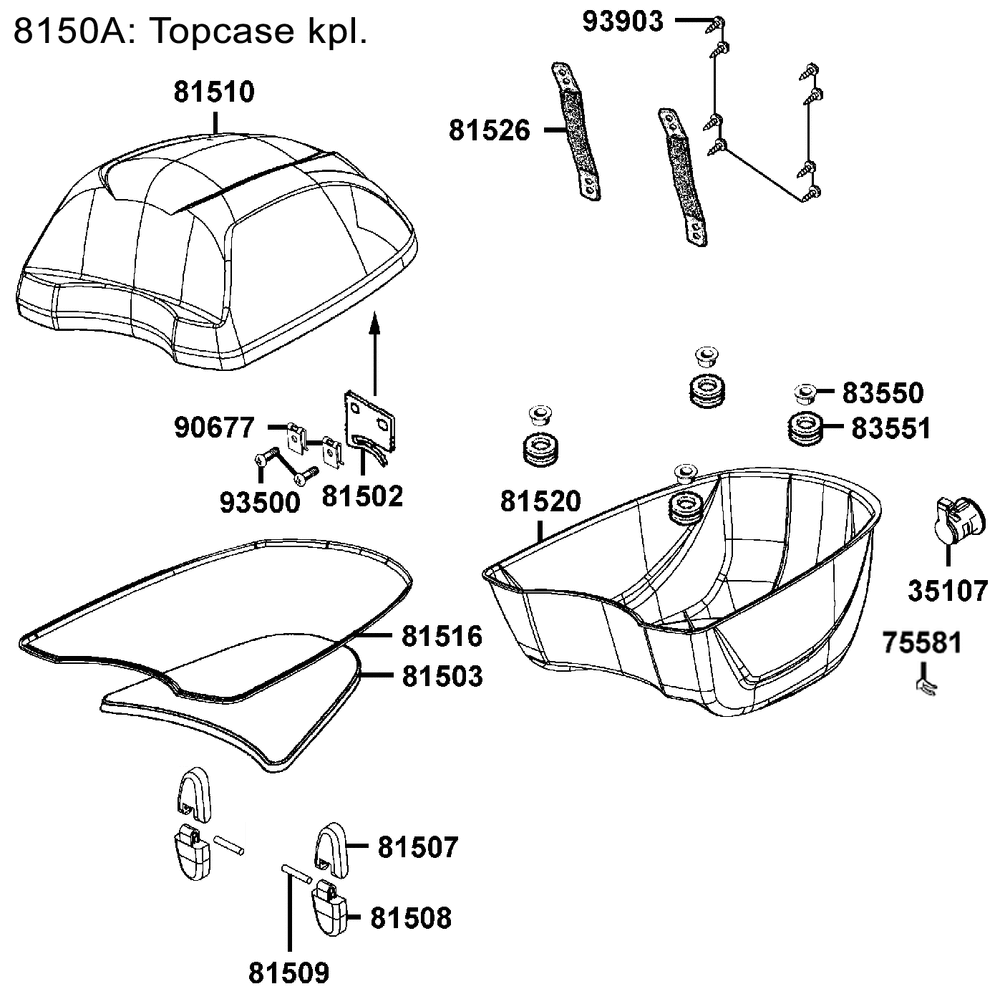 Topcase Einzelteile