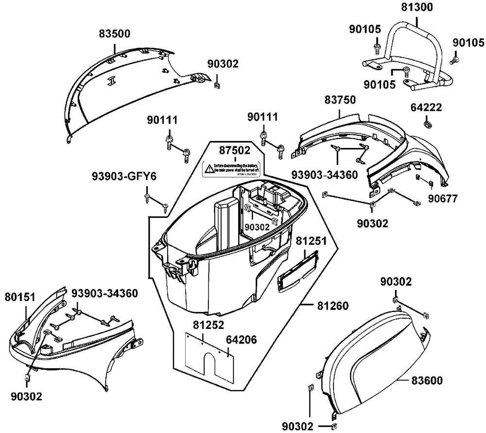 Verkleidungen hinten & Helmbox