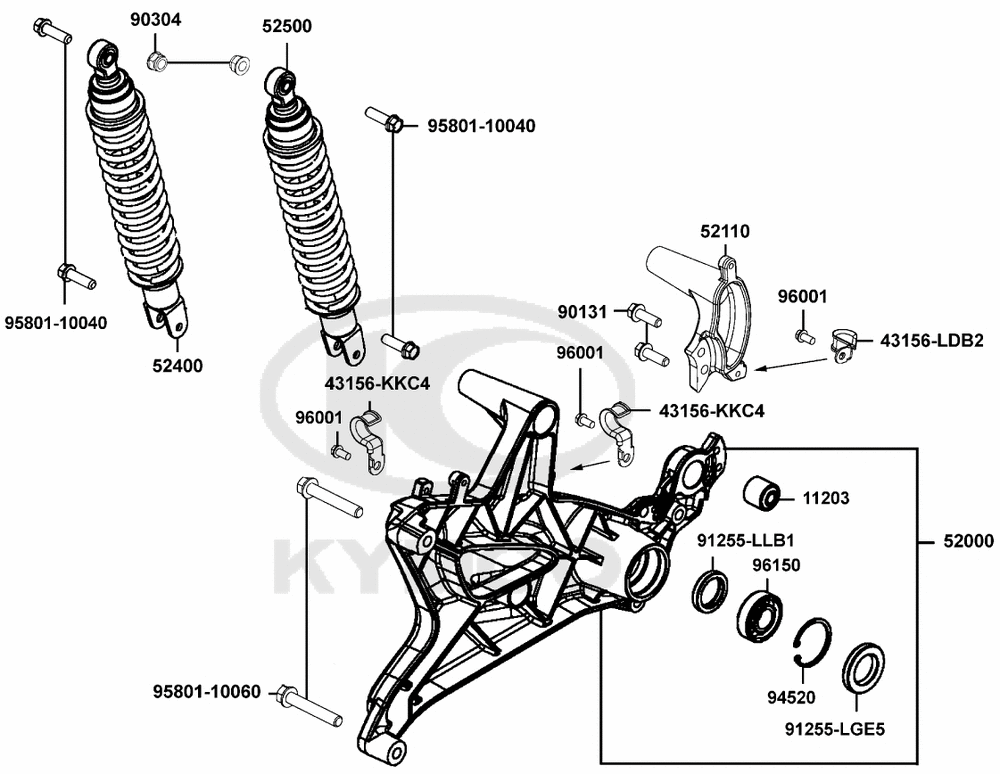 Stoßdämpfer hinten & Schwingarm
