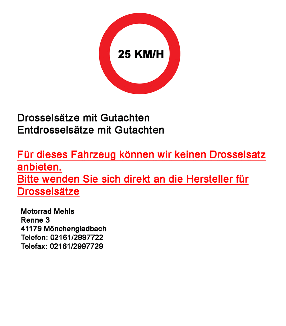 Drossel- / Entdrosselsätze
