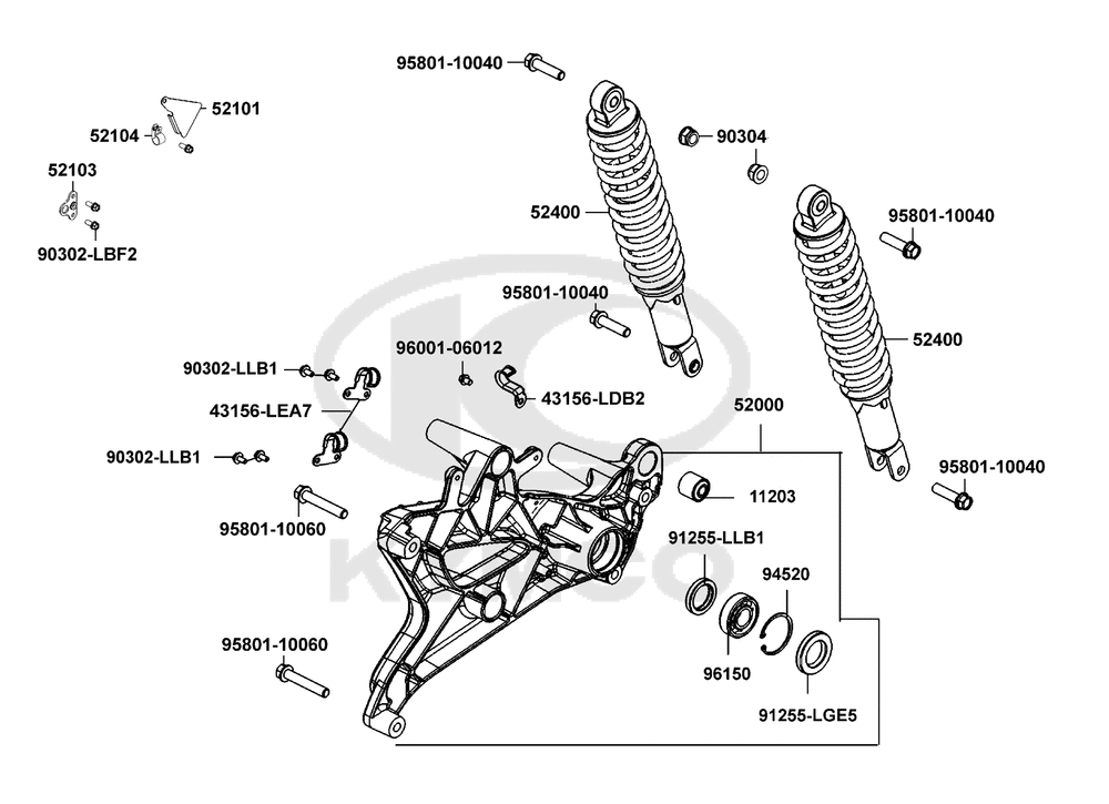 Stoßdämpfer hinten & Schwingarm