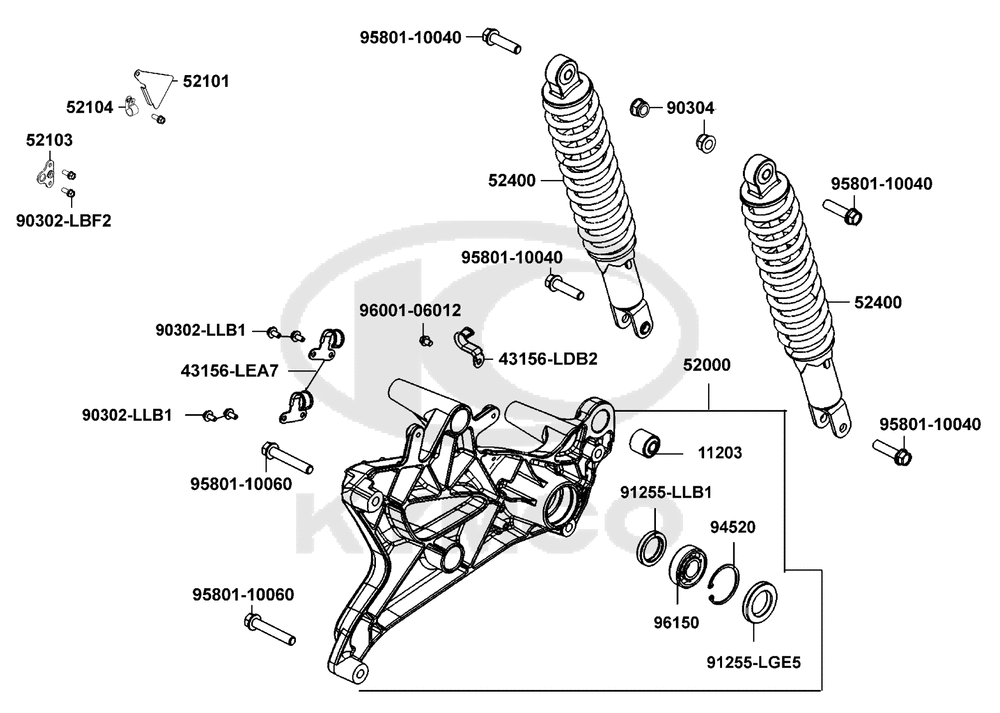 Stoßdämpfer hinten & Schwingarm