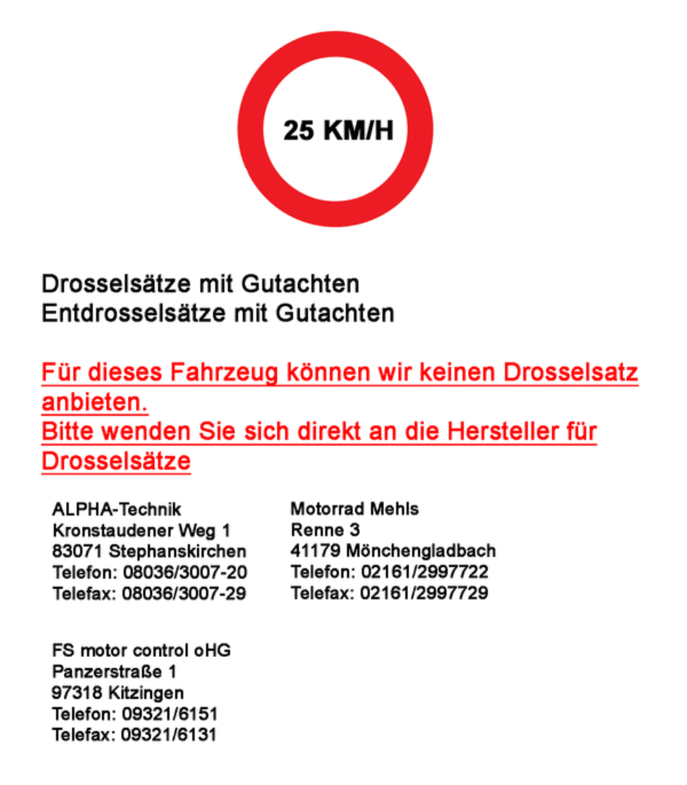 Drossel-/Entdrosselsätze